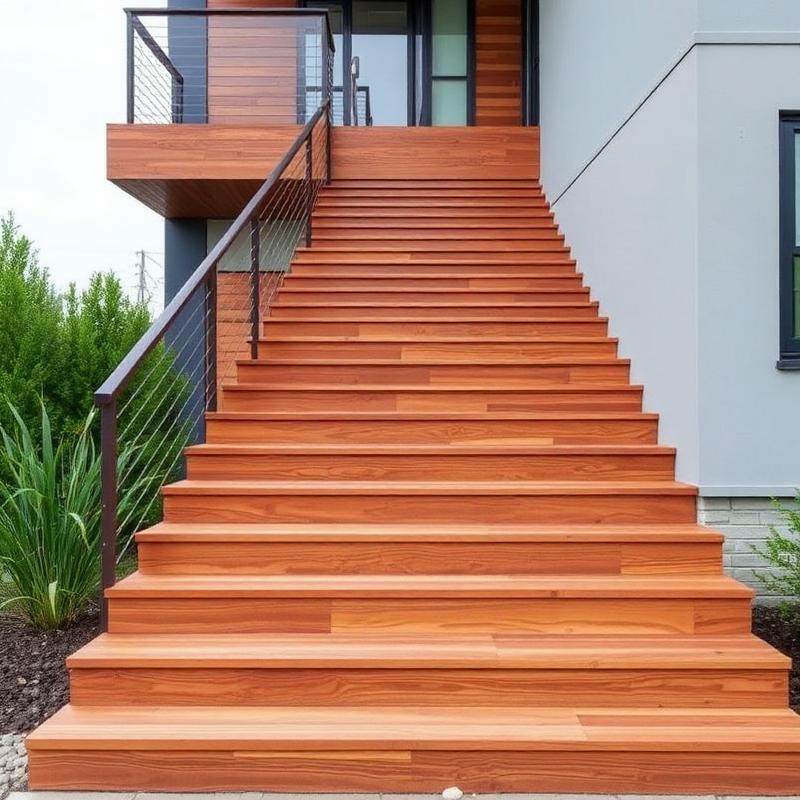 Escada de madeira tratada